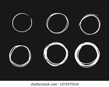 Vector hand drawn doodle circles. Modern scribble elements for logo design. Sketch doodle style