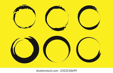 Los círculos de doodle dibujados a mano del vector dibujan el marco de la línea de garrapatas. elementos de diseño circular