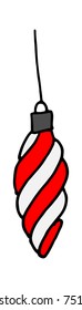 vector hand drawn doodle decoration toy on the Christmas tree.