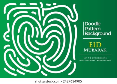 Vector hand drawn doodle Eid Mubarak Greetings theme elements pattern abstract background