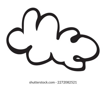 Vector hand drawn doodle element. Graphic doodle cloud. Design doodle frame or bubble