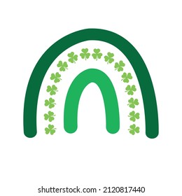 Vector hand drawn doodle flat Irish st Patrick day rainbow isolated on white background