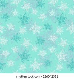 Vector hand drawn doodle floral seamless background, good for wrapping, cover design, wallpapers, textile.