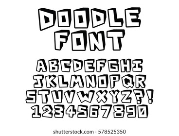 Vector Hand drawn doodle Font Isolated On Background