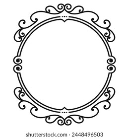 vector hand drawn doodle frame on white.