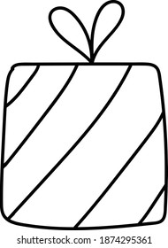 Vector hand drawn doodle gift. New Year, Birthday illustration