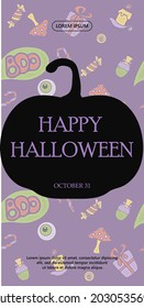 vector hand drawn Doodle Halloween set Colorful cartoon cliparts, symbols