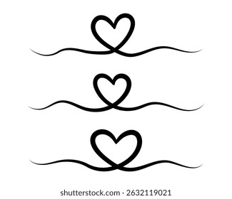Vector Hand Drawn Doodle Heart Icons