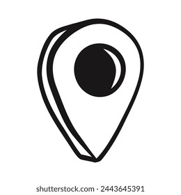vector hand drawn doodle location pin.