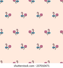 Vector hand drawn doodle lollipop seamless pattern