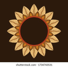 Vector hand drawn doodle mandala. Ethnic mandala with colorful tribal ornament. Isolated. beauty colors.