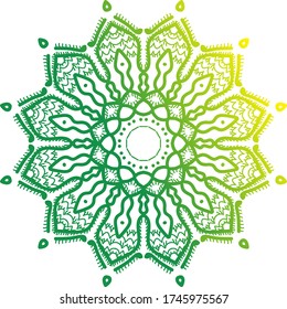 Vector hand drawn doodle mandala. Ethnic mandala with colorful tribal ornament. Isolated. gradient colors.
