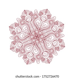 Vector hand drawn doodle mandala. Ethnic mandala with colorful tribal ornament. Isolated. beauty colors.