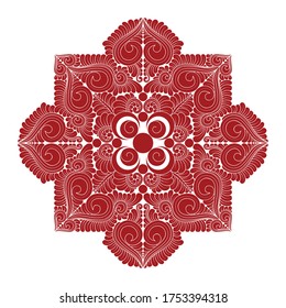 Doodle mandala dibujada a mano por vectores. Mandala étnica con colorido adorno tribal. Aislado. colores de belleza.