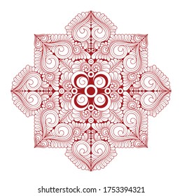 Vector hand drawn doodle mandala. Ethnic mandala with colorful tribal ornament. Isolated. beauty colors.