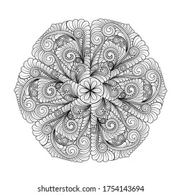 Vector hand drawn doodle mandala. Ethnic mandala with colorful tribal ornament. Isolated. beauty colors.