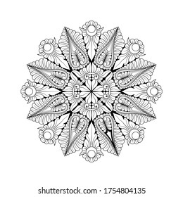 Vector hand drawn doodle mandala. Ethnic mandala with colorful tribal ornament. Isolated. beauty colors.