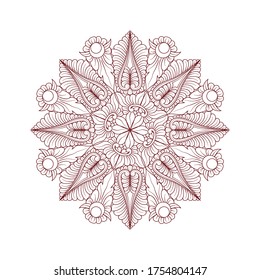 Vector hand drawn doodle mandala. Ethnic mandala with colorful tribal ornament. Isolated. beauty colors.