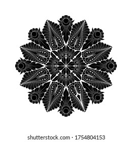 Vektor handgezeichnet Doodle mandala. Ethnische Mandala mit bunten Stammesverzierungen. Einzeln. Schönheitsfarben.