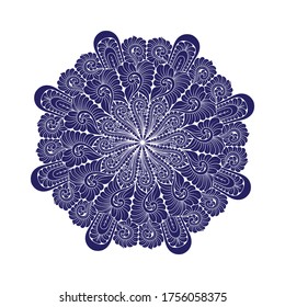 Vektor handgezeichnet Doodle mandala. Ethnische Mandala mit bunten Stammesverzierungen. Einzeln. Schönheitsfarben.