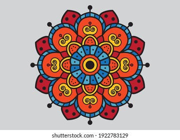 Vector hand drawn doodle mandala. Mehndi, tattoo, decoration. Coloring book page.