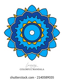 Vektor handgezeichnet doodle mandala mit Herzen. Ethnische Mandala mit buntem Ornament. Helle Farben. Einzeln. Illustration im Doodle-Stil.