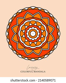 Doodle mandala dibujado a mano con vectores con corazones. Mandala étnica con adorno colorido. Colores brillantes. Aislado. Ilustración en estilo doodle.