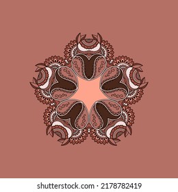 Vector hand drawn doodle mandala. Ethnic mandala with colorful tribal ornament. Isolated. Bright colors.