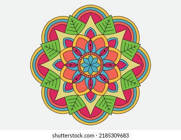 Vector hand drawn doodle mandala. Mehndi, tattoo, decoration. Coloring book page.