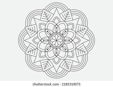 Vector hand drawn doodle mandala. Mehndi, tattoo, decoration. Coloring book page.
