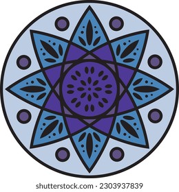 Vector hand drawn doodle mandala. Ethnic mandala with colorful tribal ornament. Isolated. Bright colors.