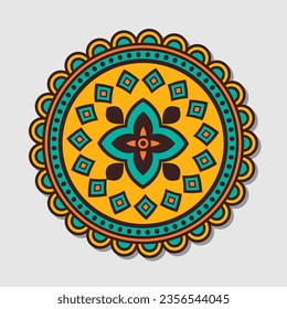 Doodle mandala dibujada a mano por vectores.