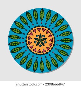 Vektor handgezeichnet doodle mandala bunten Stamm-Ornament.