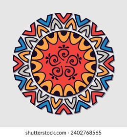 Vektor handgezeichnet doodle mandala mit Herzen.