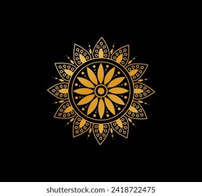Vector hand drawn doodle mandala pattern design. Mandala for henna, mehendi, tattoo, Decorative ethnic ornamental elements, Oriental patterns