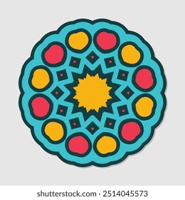 Vector hand drawn doodle mandala with hearts