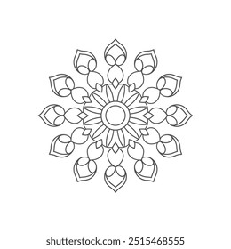 Vector hand drawn doodle mandala art. Ethnic mandala with tribal ornament. modern textile mandala art. tattoo motif, bohemian mandala black white coloring book page, arabic islamic line art design