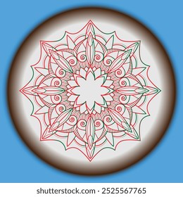 Vector hand drawn doodle mandala. Ethnic mandala with colorful tribal ornament. Isolated. Bright colors