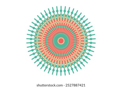 Vector hand drawn doodle mandala. Ethnic mandala with colorful tribal ornament. Isolated. Bright colors.