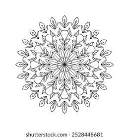 Vector hand drawn doodle mandala art. Ethnic mandala with tribal ornament. modern textile mandala art. tattoo motif, bohemian mandala black white coloring book page, arabic islamic line art design