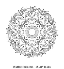 Vetor mão desenhada doodle mandala arte. Mandala étnica com ornamento tribal. arte moderna mandala têxtil. tatuagem motivo, boêmio mandala preto branco coloração página do livro, árabe islâmico linha arte design