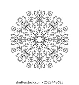 Vector hand drawn doodle mandala art. Ethnic mandala with tribal ornament. modern textile mandala art. tattoo motif, bohemian mandala black white coloring book page, arabic islamic line art design