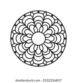 Vector dibujado a mano doodle mandala arte étnico mandala con adorno tribal. moderno textil mandala arte. motivo del tatuaje, mandala bohemio blanco negro página de libro para colorear, árabe islámico línea de diseño de arte