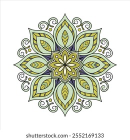 Vector dibujado a mano doodle mandala. Mandala étnico con adorno tribal colorido. Aislado. Colores brillantes.