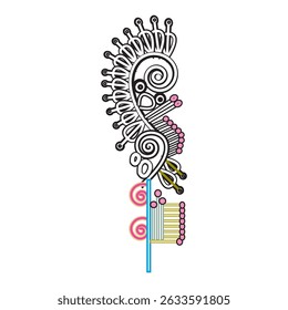 Vector hand drawn doodle mandala. Ethnic mandala with colorful tribal ornament. Isolated. Bright colors