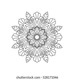 Vector hand drawn doodle mandala for coloring book. 