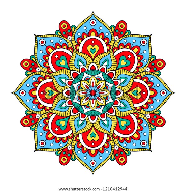 Vector Hand Drawn Doodle Mandala Ethnic Stock Vector (Royalty Free ...