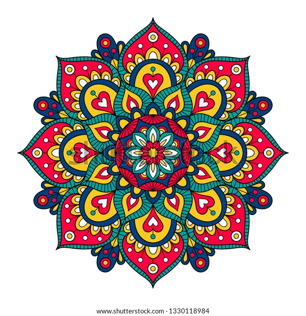 Vector Hand Drawn Doodle Mandala Ethnic Stock Vector (Royalty Free ...