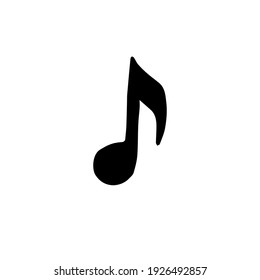 Vector hand drawn doodle music note silhouette isolated on white background