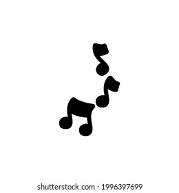 Vector hand drawn doodle music note silhouette isolated on white background